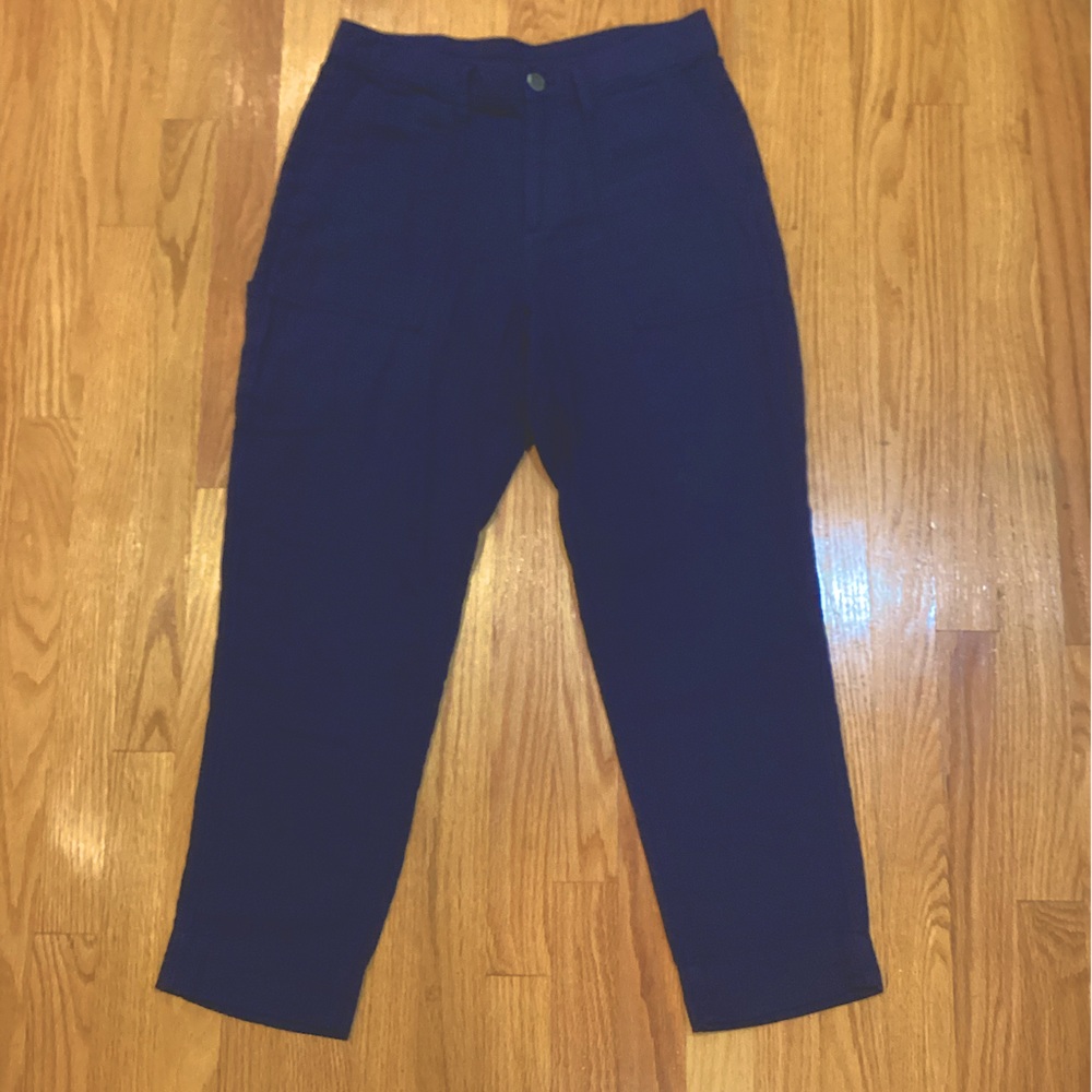 Blue linen trousers
